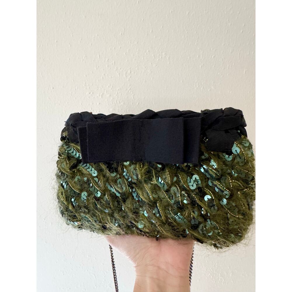 Rare Lorenza Gandaglia Sequin and Wool Clutch Purse Handmade In Italy - Picture 4 of 9